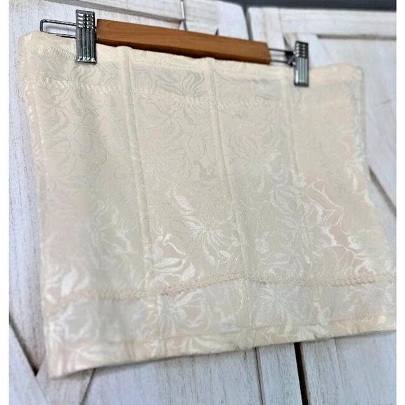 Maidenform Cream Ivory Corset Size L Large Waist Cincher Nipper Shaper Boning - Picture 3 of 7